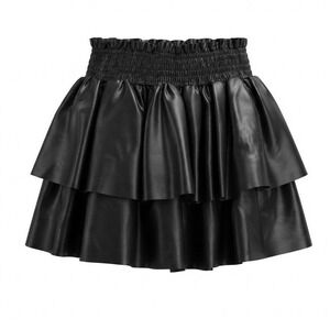 Pookie & Sebastian Women's Skirt Medium Black Faux Leather Mini